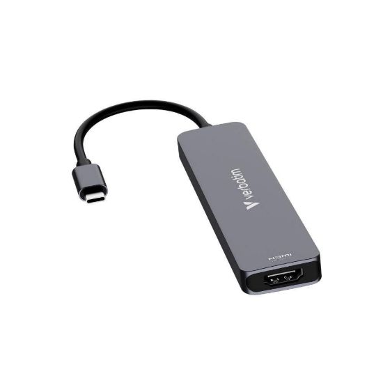 Obrázek VERBATIM Dokovací stanice USB- C, 7v1, HDMI, USB- C PD, USB- C, 2xUSB 3.0, SD a microSD, šedá