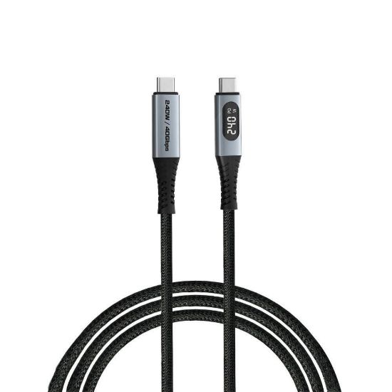 Obrázek VERBATIM Kabel USB4 Sync & Charge, 240 W, s displejem, 120cm