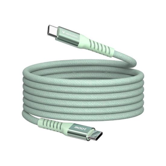Obrázek VERBATIM Kabel USB- C Sync & Charge, 100 W, Magnetický, 120cm, zelená