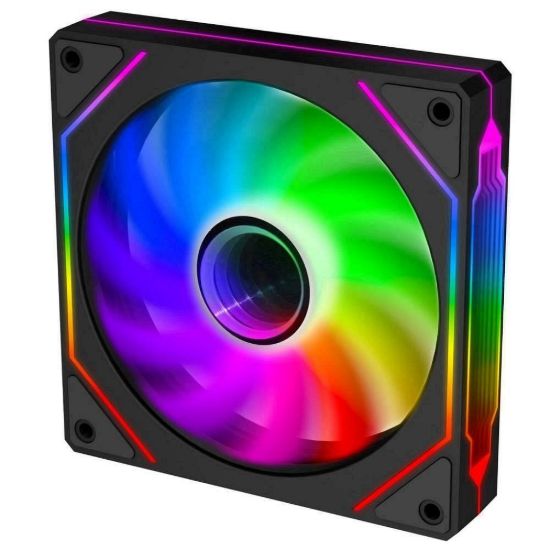 Obrázek EVOLVEO 120UX- M ventilátor 120mm, 4pin molex, ARGB, master, černá