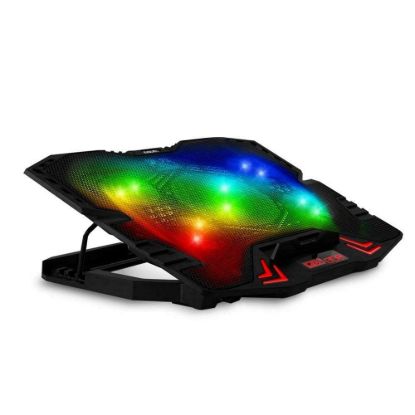 Obrázek EVOLVEO Ania 5RGB, chladicí podložka pro notebook, 5x ventilátor, RGB podsvícení