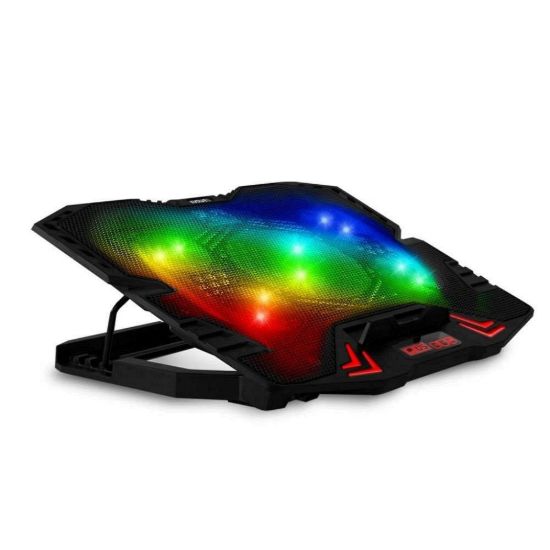 Obrázek EVOLVEO Ania 5RGB, chladicí podložka pro notebook, 5x ventilátor, RGB podsvícení