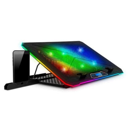 Obrázek EVOLVEO Ania 9RGB, chladící podložka pod notebook, 6x ventilátor, RGB podsvícení ventilátorů a obvodu