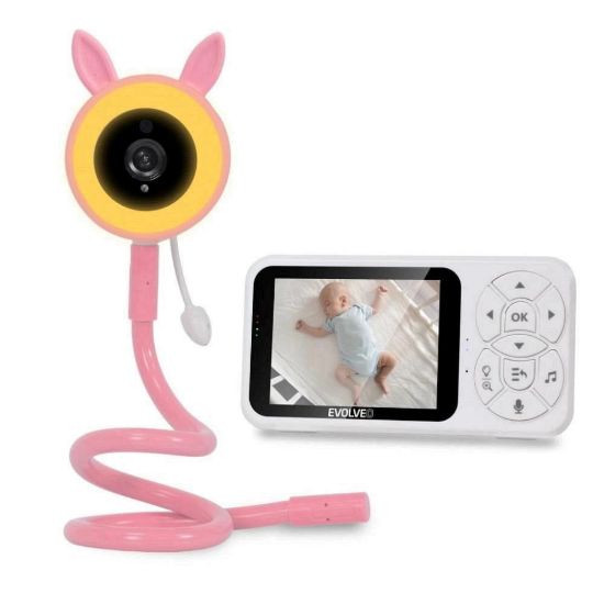 Obrázek EVOLVEO Baby Monitor N35, kamera, VOX, teploměr, noční vidění, RGB, růžová