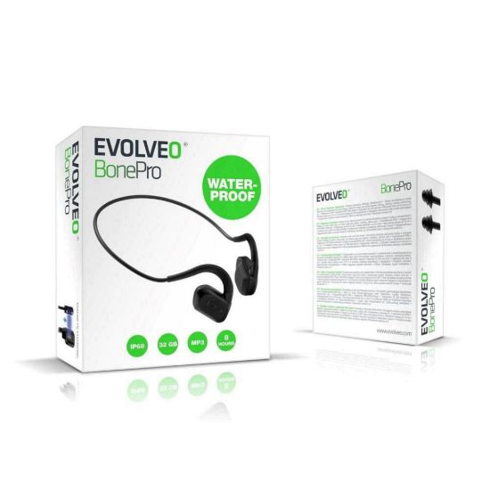 Obrázek EVOLVEO bezdrátová sluchátka BonePro MP3 32 GB, na lícní kosti, černá