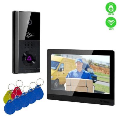 Obrázek EVOLVEO DoorPhone AHD10, Sada domácího WiFi videotelefonu s ovládáním dveří a RFID, černý 10" monitor, 32 GB
