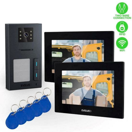 Obrázek EVOLVEO DoorPhone AP2- 2 drátový videotelefon pro dva byty s aplikací, černá