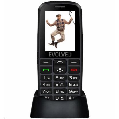 Obrázek EVOLVEO EasyPhone EG, mobilní telefon pro seniory s nabíjecím stojánkem, černá