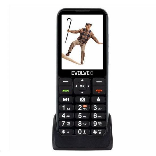 Obrázek EVOLVEO EasyPhone LT, mobilní telefon pro seniory s nabíjecím stojánkem, černá