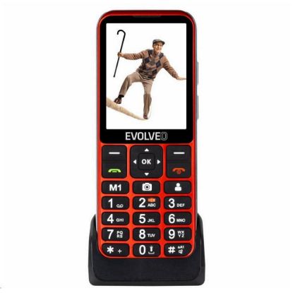 Obrázek EVOLVEO EasyPhone LT, mobilní telefon pro seniory s nabíjecím stojánkem, červená