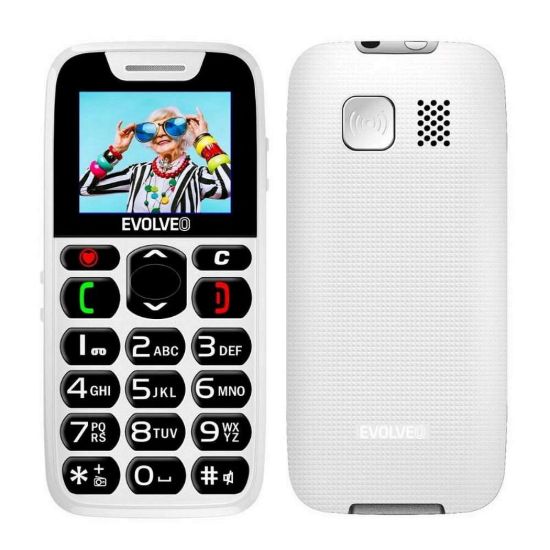 Obrázek EVOLVEO EasyPhone, mobilní telefon pro seniory s nabíjecím stojánkem, bílá