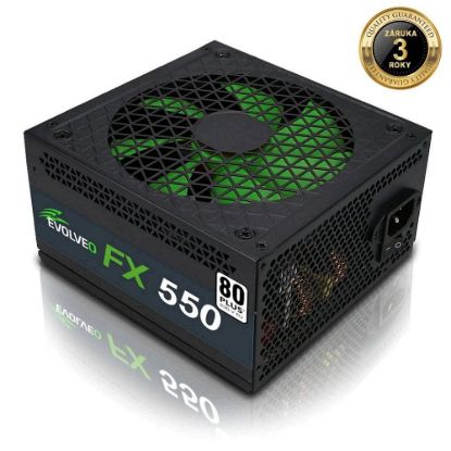 Obrázek EVOLVEO FX 550, zdroj 550 W ATX, 14cm, tichý, 80+ White, záruka 3 roky, černý