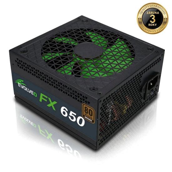 Obrázek EVOLVEO FX 650, zdroj 650 W ATX, 14cm, tichý, 80+ Bronze, záruka 3 roky, černý
