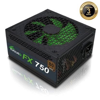 Obrázek EVOLVEO FX 750, zdroj 750 W ATX, 14cm, tichý, 80+ Bronze, záruka 3 roky, černý