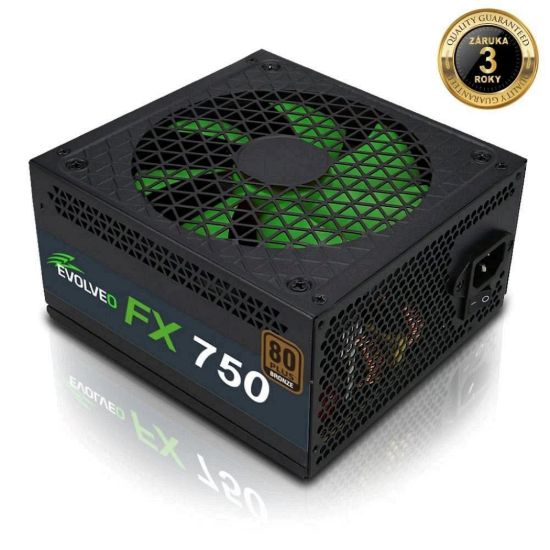 Obrázek EVOLVEO FX 750, zdroj 750 W ATX, 14cm, tichý, 80+ Bronze, záruka 3 roky, černý