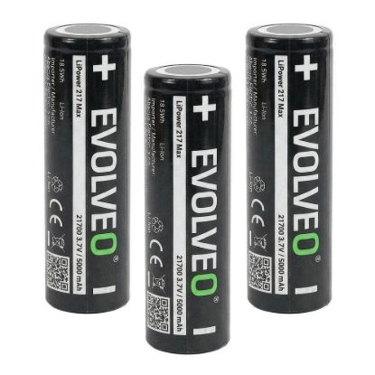 Obrázek EVOLVEO LiPower 217 Max 5000 – Li- ion baterie 21700 (3.7 V / 5000 mAh) 3 ks
