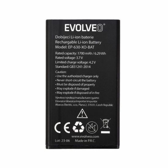 Obrázek EVOLVEO originální baterie 1700 mAh pro EasyPhone XO