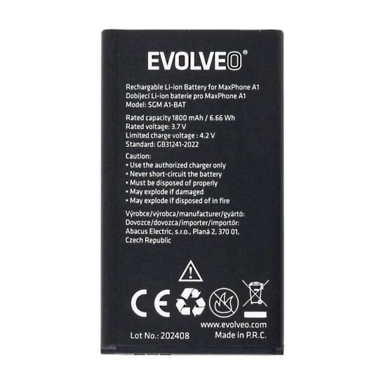 Obrázek EVOLVEO originální baterie 1800 mAh pro MaxPhone A1