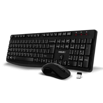 Obrázek EVOLVEO Set klávesnice a myši K1050, Bezdrátové 2.4GHz, US INTL, černá