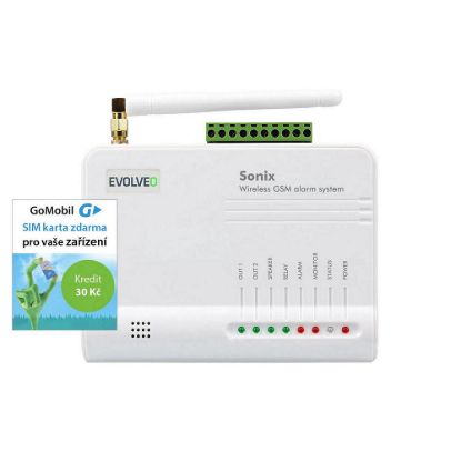 Obrázek EVOLVEO Sonix - bezdrátový GSM alarm (4 ks dálk. ovl., PIR čidlo pohybu, čidlo na dveře/ okno, externí repro, Android…