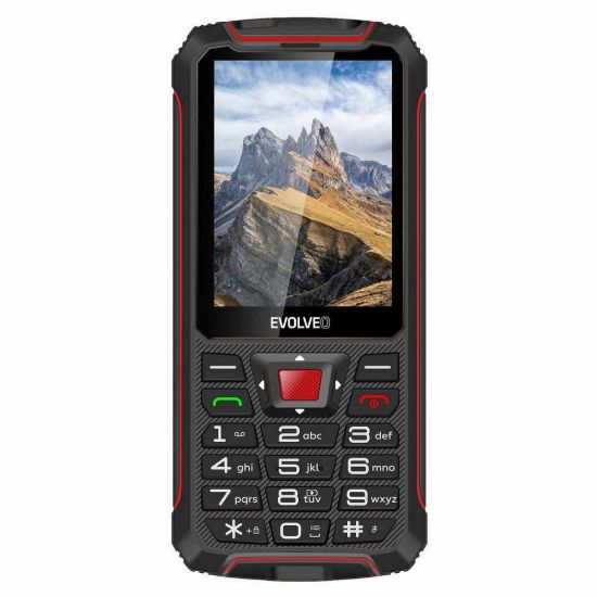 Obrázek EVOLVEO StrongPhone W4, vodotěsný odolný Dual SIM telefon, černo- červená