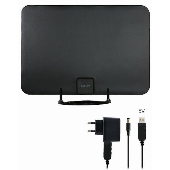 Obrázek EVOLVEO Xany 2A, 230/ 5V, aktivní pokojová anténa FM/ DAB+/ DVB- T2, filtr LTE, 4G, 5G