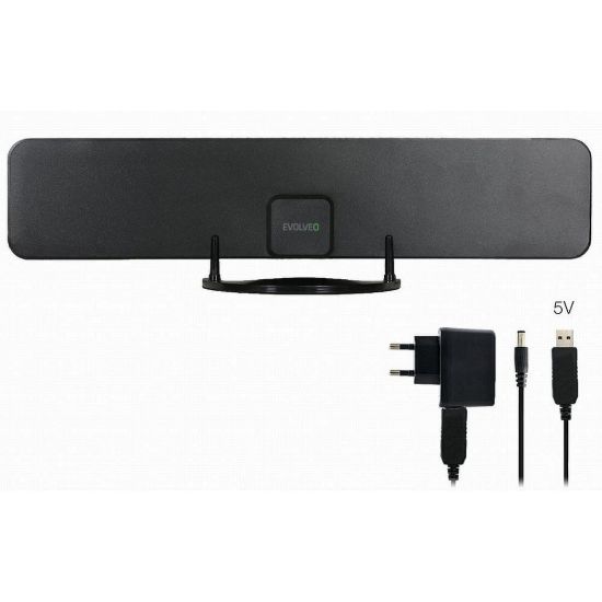 Obrázek EVOLVEO Xany 2B, 230/ 5V, aktivní pokojová anténa FM/ DAB+/ DVB- T2, filtr LTE, 4G, 5G