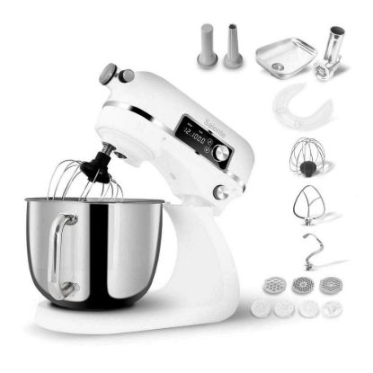 Obrázek Salente DigiChef+, kuchyňský robot, mísa 6 litrů, celokovový, masomlýnek, digitální displej, bílý
