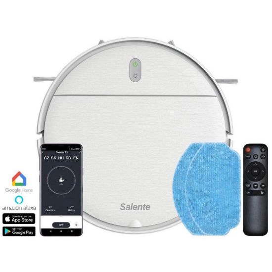 Obrázek Salente R2, robotický vysavač, stírání vodou, nabíjecí stanice, bílý