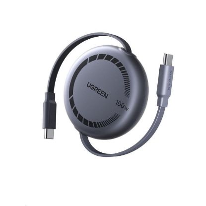 Obrázek UGREEN navíjecí kabel USB- C, 1m, stříbrná