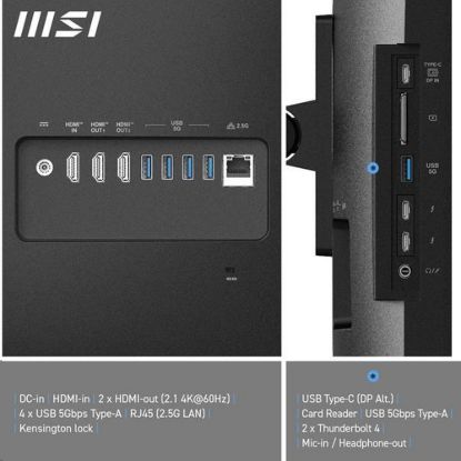Obrázek MSI PC AiO Modern AM273QP AI 1UMG- 424XEU, Ultra 7 155H, 27" WQHD, Anti- Glare, 16 GB, 1 TB SSD, N/ A, No OS, Black