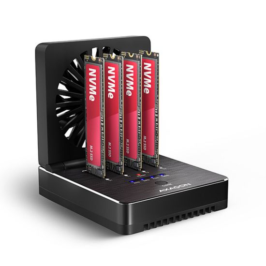 Obrázek AXAGON ADSA- M2C44, USB4 dokovací stanice pro 4× M.2 NVMe SSD s funkcí klonování