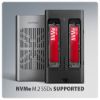 Obrázek AXAGON EEM2- 20GD, USB- C 20Gbps externí box pro dva M.2 NVMe SSD s funkcí klonování