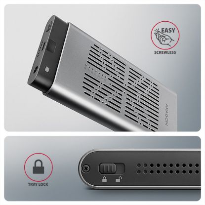 Obrázek AXAGON EEM2- 20GD, USB- C 20Gbps externí box pro dva M.2 NVMe SSD s funkcí klonování