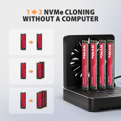 Obrázek AXAGON ADSA- M2C44, USB4 dokovací stanice pro 4× M.2 NVMe SSD s funkcí klonování