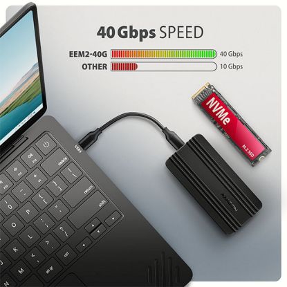 Obrázek AXAGON EEM2- 40G, USB- C 40Gbps externí box pro M.2 NVMe SSD, zesílený hliník