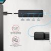 Obrázek AXAGON HUE- C2A, 4× USB 5Gbps TRAVEL hub, 2× USB- A + 2× USB- C, USB- C napájení, kabel USB- A 19cm