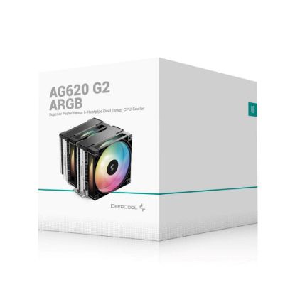 Obrázek DEEPCOOL CPU Chladič AG620 G2 ARGB, 2 x 120mm, ARGB, LGA1851, AM5, černá