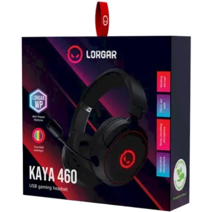 Obrázek LORGAR herní headset Kaya 460, RGB, USB-A, výsuvný mikrofon s ANC, náušníky 40mm