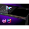 Obrázek LORGAR stůl s volitelnou výškou, vestavěnou skříní pro PC, bezdrátovou nabíječkou, RGB a USB porty, tvrzené  sklo