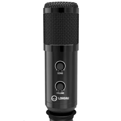 Obrázek LORGAR mikrofon Soner 313 pro Streaming, kondenzátorový, Volume&Echo Knob, černý