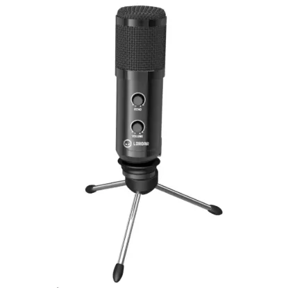 Obrázek LORGAR mikrofon Soner 313 pro Streaming, kondenzátorový, Volume&Echo Knob, černý