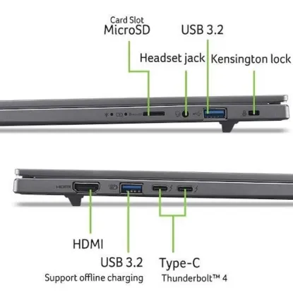 Obrázek ACER NTB Aspire 16 AI (A16- 52M- 77TH), Ultra 7 256V, 16" WUXGA, 16 GB, 1 TB SSD, Intel Arc, W11H, Gray