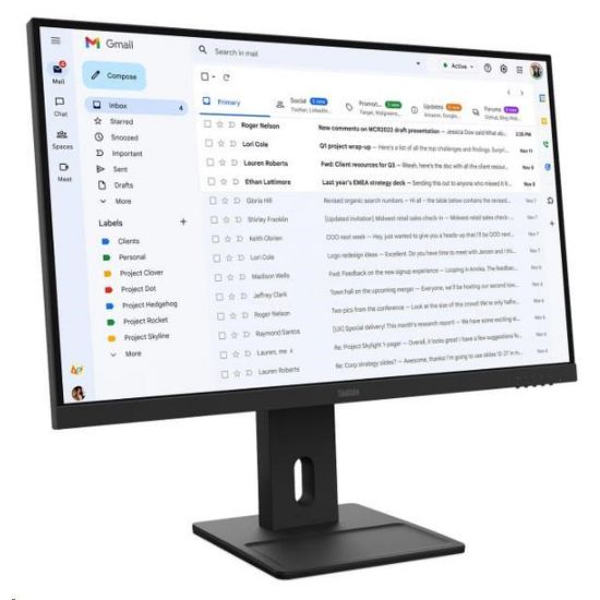 Obrázek LENOVO LCD E27- 40 - 27", IPS, 16: 9, 1920 x 1080, 100 Hz, 300cd/ m2, 1500: 1, 4 ms(GtG), VGA, DP, HDMI, Pivot, repro