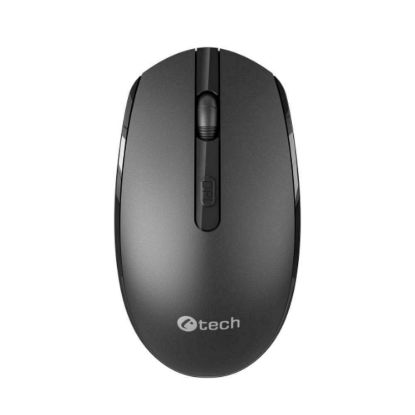 Obrázek C- TECH Myš WLM- 15 Dual mode, bezdrátová, BT5.0 + 2, 4GHz, 1600DP I, 6 tlačítek, USB nano receiver, černá