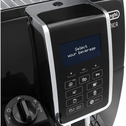 Obrázek DeLonghi Dinamica ECAM 350.55.B automatický kávovar, 15 bar, vestavěný mlýnek, mléčný systém, zásobník na mletou kávu