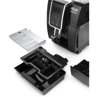 Obrázek DeLonghi Dinamica ECAM 350.55.B automatický kávovar, 15 bar, vestavěný mlýnek, mléčný systém, zásobník na mletou kávu