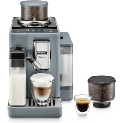 Obrázek DeLonghi Rivelia EXAM440.55.G, automatický kávovar šedý, LatteCrema, Bean Switch, Bean Adapt, 16 nápojů