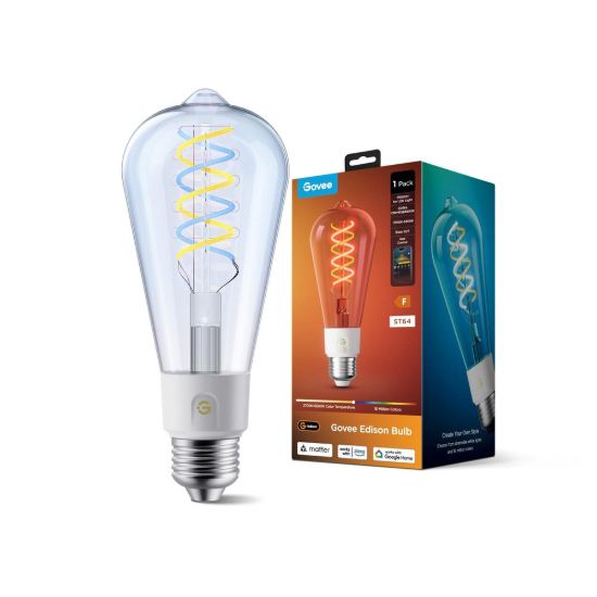 Obrázek Govee Smart žárovka ST64 RGBWW 5 W- 40 W 500lm E27 Long Life, Matter