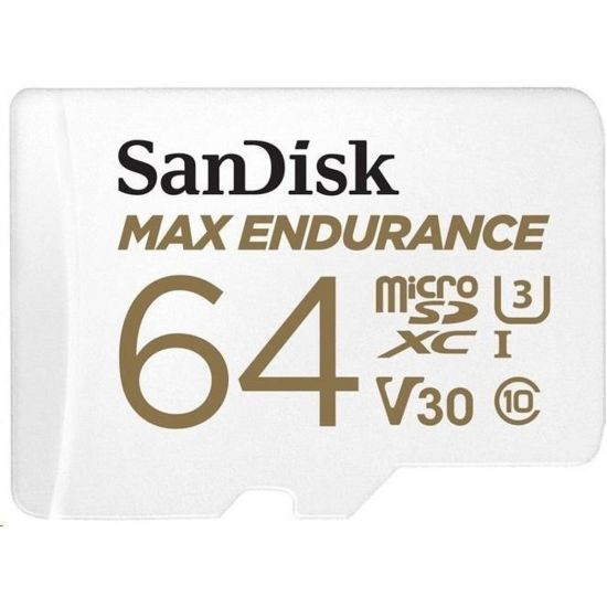 Obrázek SanDisk MicroSDHC karta 64 GB MAX Endurance + adaptér, 30, 000 hodin